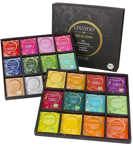 Creano – Coffret Cadeau Thé Bio « WORLD OF TEA » – 72 Sachets de Thé, 24 Variétés Différentes – 144 g – Nouveauté 2025*