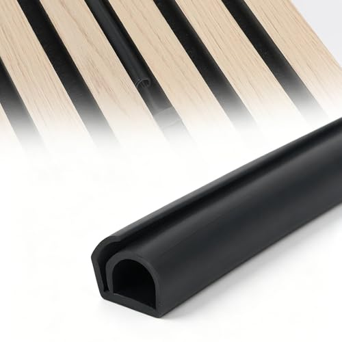 Canalina per cavi per pannelli acustici, larghezza 12 mm, flessibile, autoadesiva, guaina per protezione dei cavi e nascondere cavi, cambio cavi senza smontaggio (3 m di lunghezza)