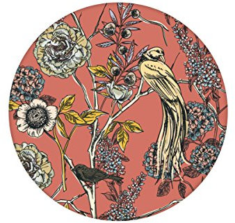 Florale Tapete orange, groß Victorias Delight mit Paradiesvögeln und Blumen Vliestapete Blumen Vögel edle GMM Wandtapete für elegante Wohnakzente (Höhe 3m Breite 46,5cm)