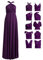 72styles Infinity Dress Longue col en V élégante soirée de Mariage Demoiselle d'honneur Robe Convertible Multi-Voies, Violet foncé, Taille Unique Femme