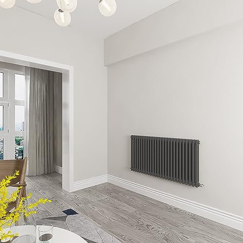Acezanble∣Traditional 2 Column Radiator Horizontal Rads Cast Iron Style anthracite-600x1190mm Centre Heating