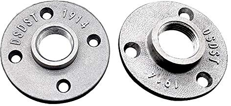 2PCS 3/4 '' Metallgewinde Flansch Rohrhalterung für Wandregal Flansch Aluminiumlegierung Innendurchmesser 2,5 cm Gewindeflansche Befestigung Armaturen 3Löchern, 4Löchern Vintage Industrial Style Möbel