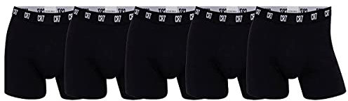CR7 Herren Cotton Trunk Boxershorts, 5er Pack, Black, L