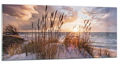 Decoracion Salon Oeste En La Playa Vidrios decorativos 120x50cm Cuadro Sobre Vidrio Moderno Dormitorio Cocina Cuadros Pared Impresiones Impresión en Cristal Wall Art Prints Grande GAB120x50-4710