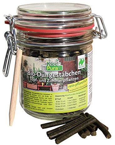 GRÜNERDÜNGEN Klee Pura, Düngestäbchen im Glas, 200g (4 x 200g)