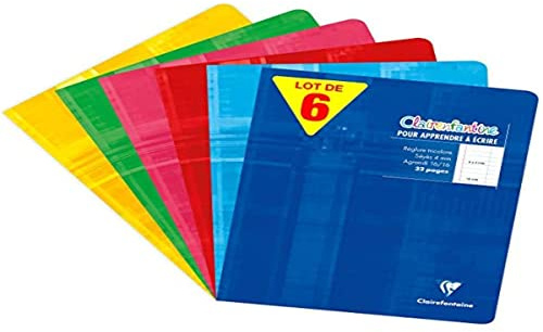 Clairefontaine 3795AMZC - Lot 6 Cahiers Écriture 17x22cm 32p GC 4mm 16/16