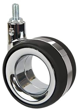 der ROLLENDE SHOP - Design Rollen für Möbel - Lenkrolle mit Gewindestift M8 75 mm Polyurethan Black KOO EVO