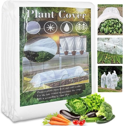 OAHAO Plant Covers Freeze Protection, Frost Cloth Blanket Floating Row Cover Garden Fabric for Winter Outdoor Plants Vegetables,Summer Overheat Prevention and Insects Barrier (3 * 6M)