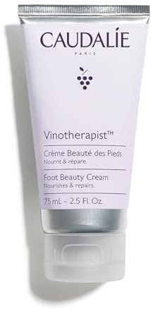 Caudalie Vinotherapist Crema per la cura dei piedi con burro di karitè e olio di semi d'uva, ammorbidisce e nutre i piedi asciutti, migliora la morbidezza della pelle e riduce la rugosità, 75 ml