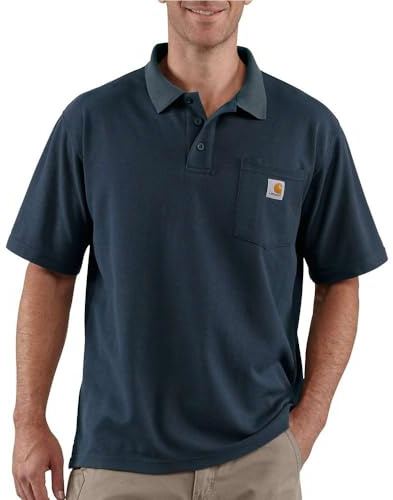 Carhartt Men's Loose Fit Midweight Short-Sleeve Pocket Polo, Navy, 3X-Large/Tall