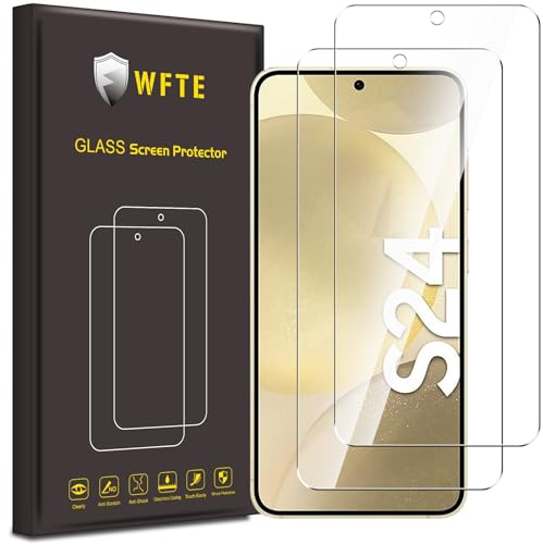 WFTE [2 Stück] Schutzfolie für Samsung Galaxy S24 5G Panzer Schutz Glas Glasfolie 9H Härte, Anti-Kratzen, Anti-Bläschen Displayschutzfolien Panzer Schutz Glas für Samsung S24