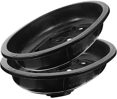 BESPORTBLE Grands Pots De Fleurs Ovales - Lot De 2 Pots À Bonsaï Pots De Fleurs À Drainage Extérieur pour