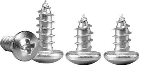 M5x12mm Phillips Pan Head Wood Screws 304 Stainless Steel Self-Tapping Screws for Wood/Sheet-Metal/Plasterboard Full Thread(100pcs)