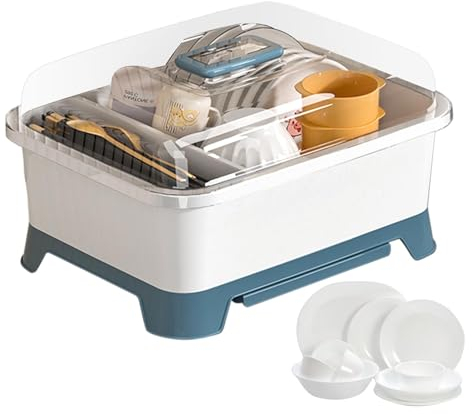 Égouttoir à vaisselle | Boîte de séchage de bouteilles, porte-bouteille d'allaitement avec couvercle, boîte de séchage de bouteilles, organisateur d'assiettes, égouttoir