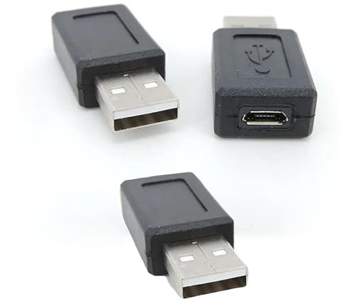 ThtRht 3 Pack USB 2.0 Male to Micro USB Female Adapter 5 Pin Type A to B Plug Converter Connector for Smartphone Laptop PC Computer Car and More