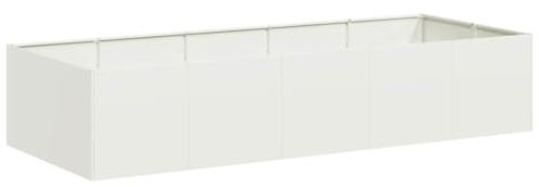 vidaXL Pflanzgefäß Weiß 200x80x40 cm Stahl, Pflanzschale, Garten-Garten-Pflanzkübel, Outdoor-Pflanzgefäß, Hochbeet, Pflanzgefäß, Blumenkasten
