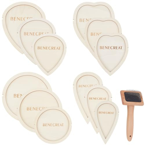 BENECREAT Set di Stampi per Tagliare Foglie In Macramè, 12 pz 4 stili di Stampi Da Taglio e 1 pz Pettine In Acciaio Inossidabile per La Realizzazione di Lavori Artigianali Fai Da Te