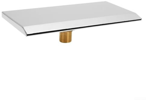 Besttoolifes Fuente de cascada de piscina de acero inoxidable, función de agua montada en la pared, con boquilla rectangular con acabado de espejo de rosca G1/2, para patio trasero de estanque de spa