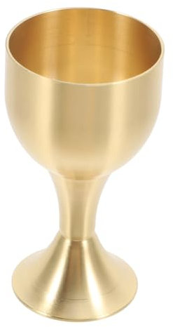 Zerodeko Bicchiere Decorativo in Lega Di Rame Calice Stile Vintage Per Offerte Buddhiste e Uso Multiuso Tazza Resistente All Usura Per Casa Templi e Collezioni Altezza