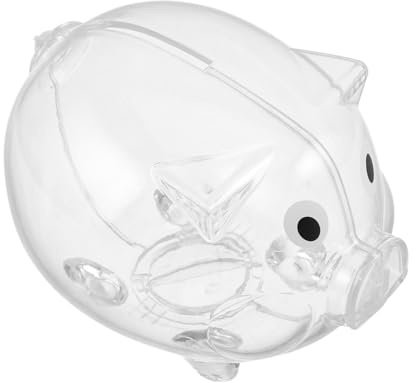 WEKAMOS 2piezas Hucha Transparente De Cerdito Unidades Caja De Ahorro Infantil con Diseño Divertido para Niño Niña Alcancía Plástica Transparente para Monedas y Dinero Fácil De Usar y Recu