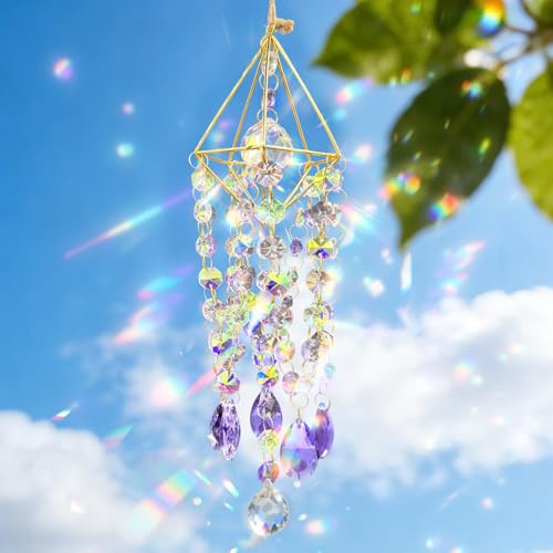 VEEKAY Acchiappasole Cristallo,di Cristallo a Prisma,Pendenti Prismi Cristallo,Pendenti Suncatcher Decorazione,per Decorazioni Casa Giardino Finestra Outdoor