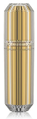 Travalo Bijoux Oval Perfume Atomizer - Leak-Proof and TSA Approved for Air Travel - Reusable Airtight Easy Fill Mini Pump Sprayer - Lightweight Portable - Crystal-Like Outer Shell - Gold 0.17oz
