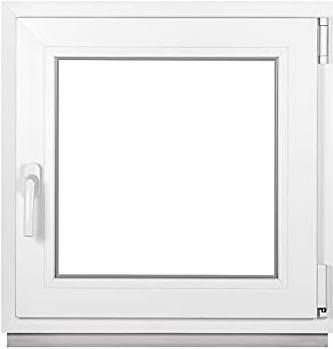 Komforta - Finestra in plastica di alta qualità per cantina, 750 x 750 mm (L x A), 75 x 75 cm, 3 volte vetrato, con funzione Din destra, inclinabile, tutte le dimensioni