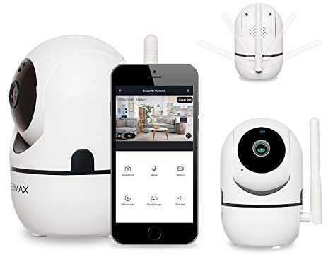 Overmax Camspot 3.6 Wireless-Kamera, WiFi-IP-Überwachungsaufzeichnungen, Full-HD-Nachtmodus, Auto-Tracking, Mikrofon und Lautsprecher, Smart-Gerät, Google Home, Amazon Alexa