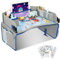 Insat Kinder Reisetisch - Knietablett, Snack Tablett - Tablet-Unterstützung - Faltbarer Organizer - Spaß Design - Multifunktional und Faltbar - Inklusive Malblätter & 6 Stifte