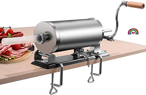 Máquina Salchichas de Acero Inoxidable - Máquina para Hacer Embutidos de Carne con Soporte Fijo y 4 Tubos de Rellenador - Capacidad 3L