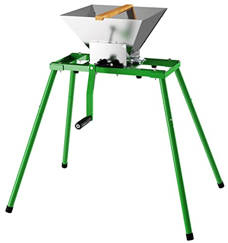 EJWOX 7L Hand Crank Apple and Fruit Crusher with Stand, Stainless Steel Manual Juicer Grinder for Seasonal Cider & Fresh Juice