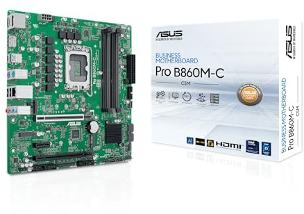 ASUS PRO B860M-C-CSM Business Mainboard Sockel Intel LGA 1851 (microATX, PCIe 5.0, DDR5, SafeSlot, ASUS Control Center Express, CSM, Q-LED Core, COM Debug-Header)