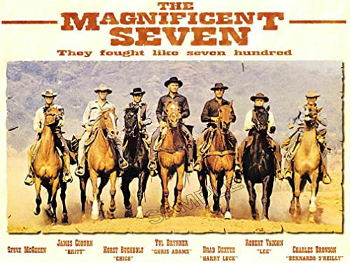 The Magnificent Seven Vintage Film Poster Western Movie Photo Wall Art Picture Poster A4