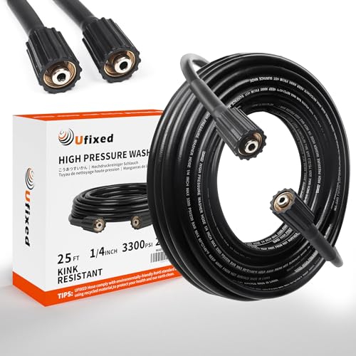 Ufixed Manguera de limpieza de alta presión 100 FT para accesorios de conexión rápida, adaptador para conexión rápida KitsM22 14 mm 3600 PSI