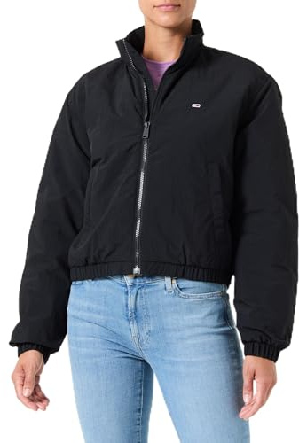 Tommy Jeans Donna Giacca Essential Padded Jacket Giacca da Mezza Stagione, Nero (Black), XS