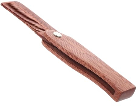 FRCOLOR 2stücke Faltbarer Holz-haarkamm Für Männer Tragbarer Handlicher Bartkamm Aus Edeltanne Für Pflege Von Bart Und Haaren Fördert Feuchtigkeit Und Glanz