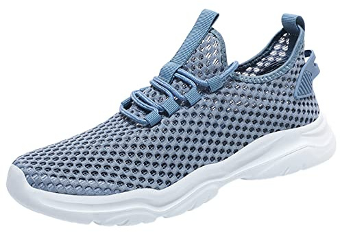 Scarpe estive leggere da uomo 41-46: sneakers da uomo bianche scarpe sportive traspiranti scarpe casual casual scarpe da lavoro casual scarpe da ginnastica morbide scarpe da uomo con traforate e