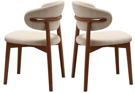 Chaises de Salle à Manger en Bois, Chaise d'appoint rembourrée, chaises de Cuisine de Ferme avec siège rembourré et Cadre en Bois, Chaise de Salle à Manger sans accoudoirs du Milieu du siècl