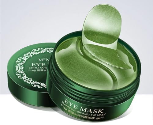 Parches Ojos Bolsas y Ojeras 60 Pcs Alga Parches de Colageno, Parches Antiarrugas Mejorar Las LíNeas Finas,Hidratante Anti Edad, Hidratada contorno de ojos mascarilla de colageno