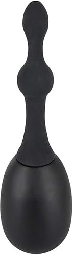 Love69Toys Silikon Anal Douche Klistier Douche - kleine Analdusche für Anfänger und Profis, Hygienedusche für Analsex mit dem Partner, schwarz (Schwarz)