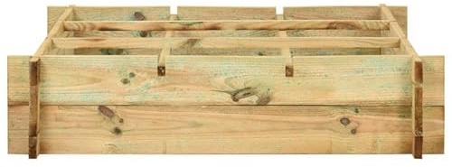 Bancal alto de 90 x 90 x 20 cm madera impregnada – Jardinera de cultivo para plantas, semilleros, bandeja de cultivo