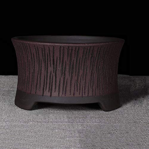 GLETSF Pots De Fleurs Yixing Purple Sand Bonsaï Pot Creative Bark Extra Large Chlorophytum Pot De Fleurs en Céramique Pot De Plantes D'Extérieur Jardin Paysage Décor Pots Cour Balcon-Purple-M