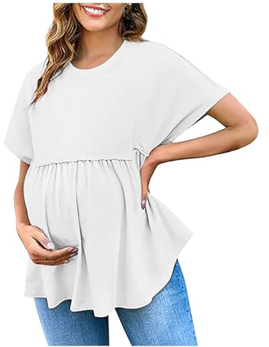 Premamá Tops Camisetas Lactancia Materna de Manga Corta Mujeres Verano Camisas Algodon Ropa Premamá Enfermería Tops Materna Maternidad Suave Embarazada Premamá