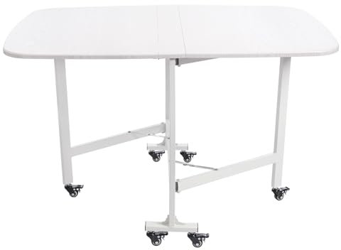 Aohuada Tavolo da pranzo multifunzione pieghevole con 6 ruote dei freni, tavolino da cucina per cucina, giardino, 120 x 80 x 75 cm, fino a 100 kg