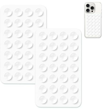 28 sugproppar silikon sugkopp telefonfodralfäste, hands-free hållare med starkt grepp för selfies och videor, halksäkert klibbig telefongrepp för alla smartphones (vit)