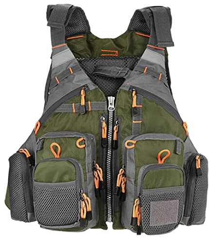 Joygoodta Gilet de sauvetage pour la pêche en plein air, gilet multi-poches, taille réglable, veste de sécurité pour hommes et femmes, natation et voile
