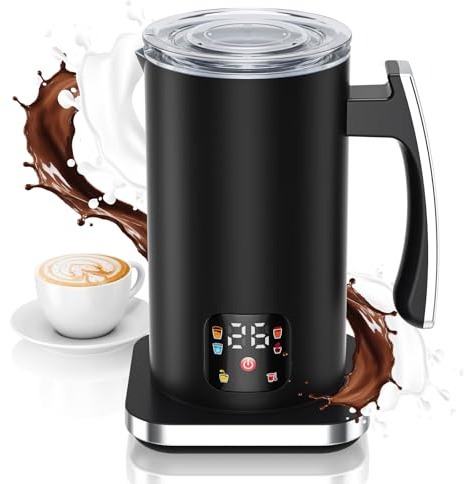 Milk Frother Electric 6 in 1 - Milk Steamer Coffee Frother 420ml Large Capacity Automatic Milk Frothers Hot and Cold - for Coffee Chocolate Latte