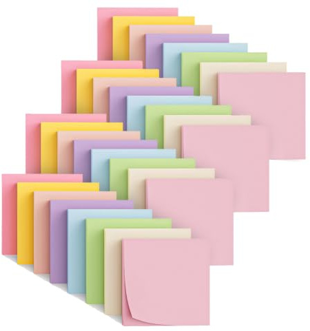 (32 Pads) Sticky Notes, 3x3 inches, Self-Sticky Note Pads Multi Colors, School Supplies Office Products