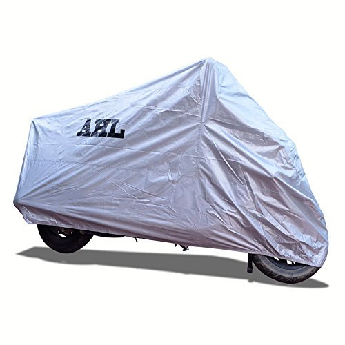 AHL Motocicletta Telo Coprimoto Impermeabile Antipolvere Anti UV Traspirante per Esterni Durante Tutto l'anno (Argento XL)