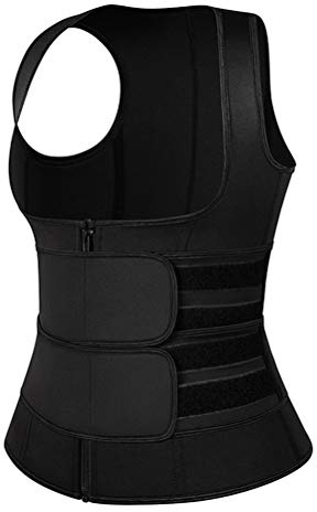 Lintat Chaleco de neopreno con cremallera para mujer, para pérdida de peso, moldeador de cuerpo, con tirantes ajustables